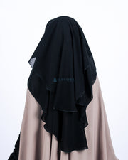 Niqab Yaman Kiswah 2 Layer Sifon Jetblack Alsyahra Exclusive