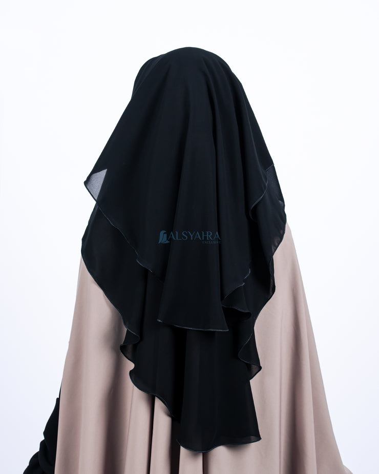 Niqab Yaman Kiswah 2 Layer Sifon Jetblack Alsyahra Exclusive