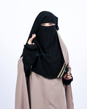 Niqab Yaman Kiswah 2 Layer Sifon Jetblack Alsyahra Exclusive