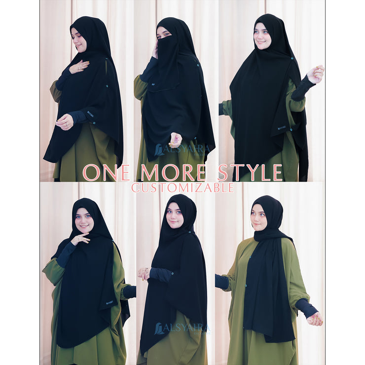 Alsyahra Exclusive Set Pasmina Syari Cadar Tali Hafiza Jetblack