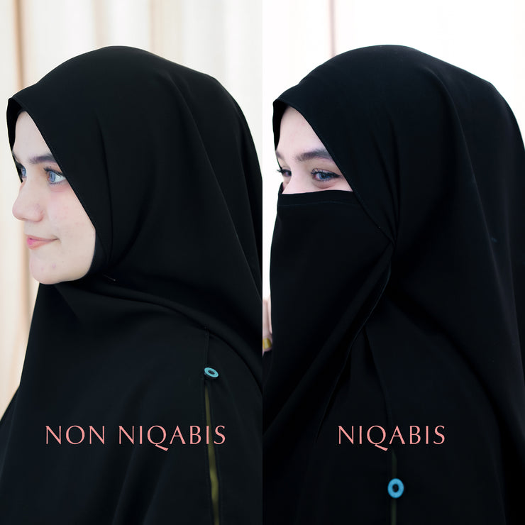 Alsyahra Exclusive Set Pasmina Syari Cadar Tali Hafiza Jetblack