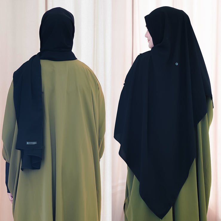 Alsyahra Exclusive Set Pasmina Syari Cadar Tali Hafiza Jetblack