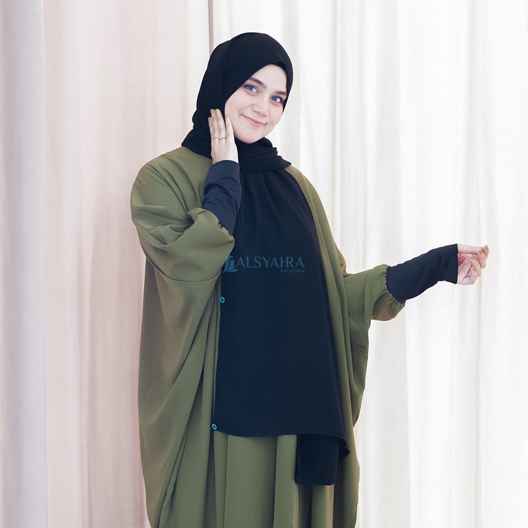 Alsyahra Exclusive Set Pasmina Syari Cadar Tali Hafiza Jetblack