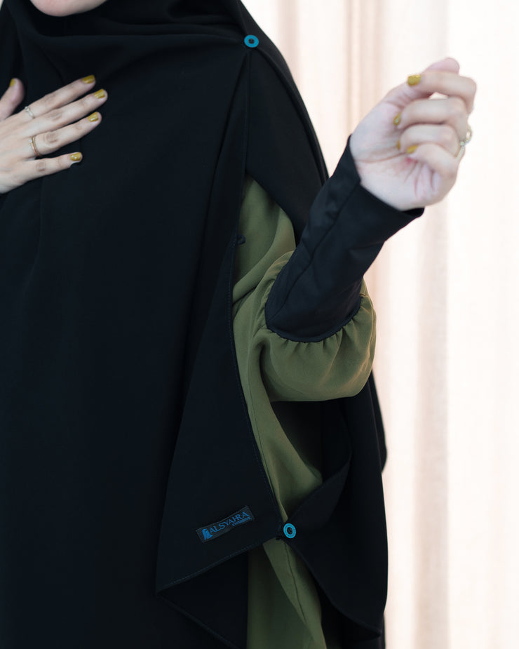 Alsyahra Exclusive Set Pasmina Syari Cadar Tali Hafiza Jetblack
