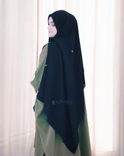 Alsyahra Exclusive Set Pasmina Syari Cadar Tali Hafiza Jetblack