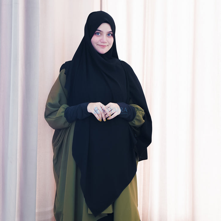 Alsyahra Exclusive Set Pasmina Syari Cadar Tali Hafiza Jetblack