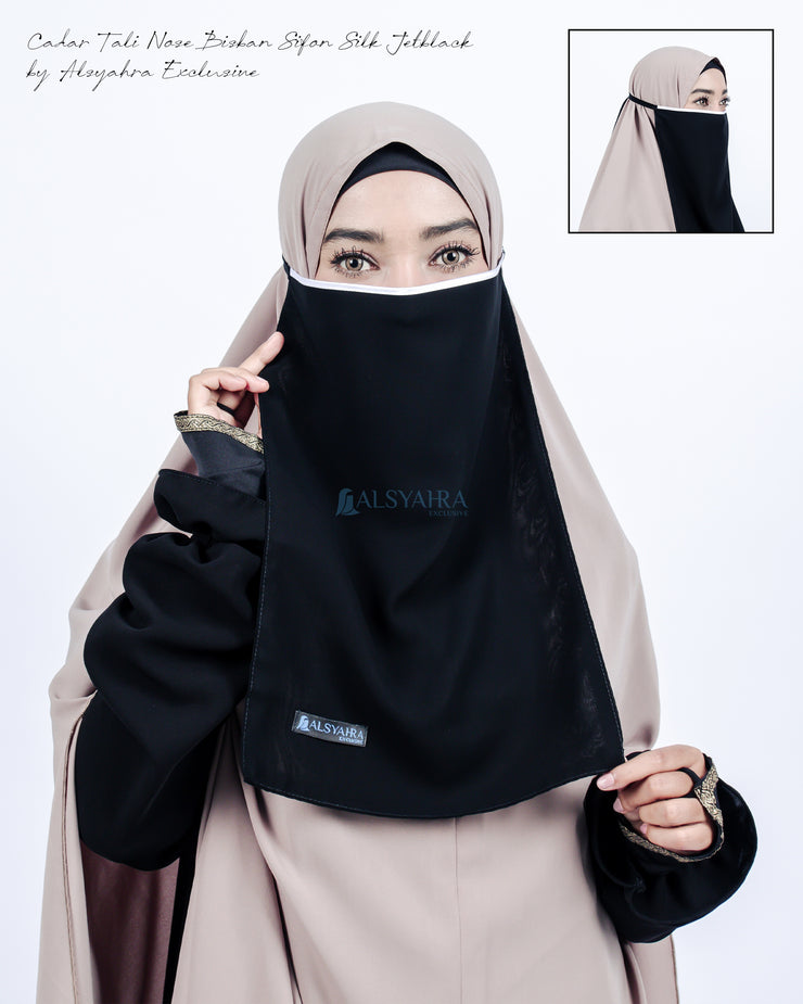 Cadar Tali Nose Bisban Sifon Silk Jetblack Alsyahra Exclusive