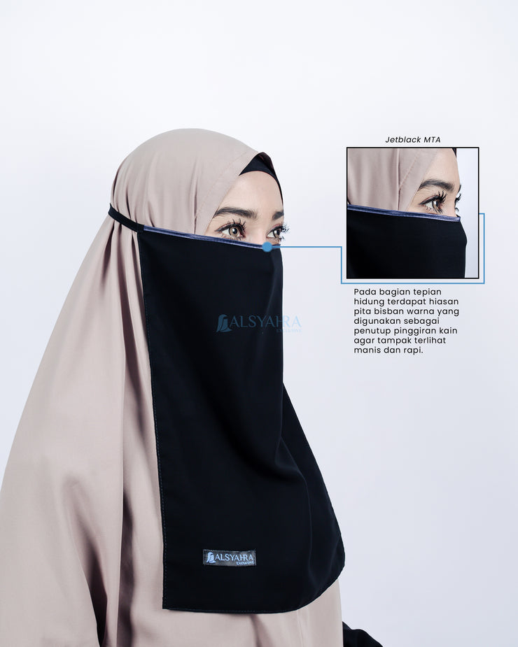 Cadar Tali Nose Bisban Sifon Silk Jetblack Alsyahra Exclusive