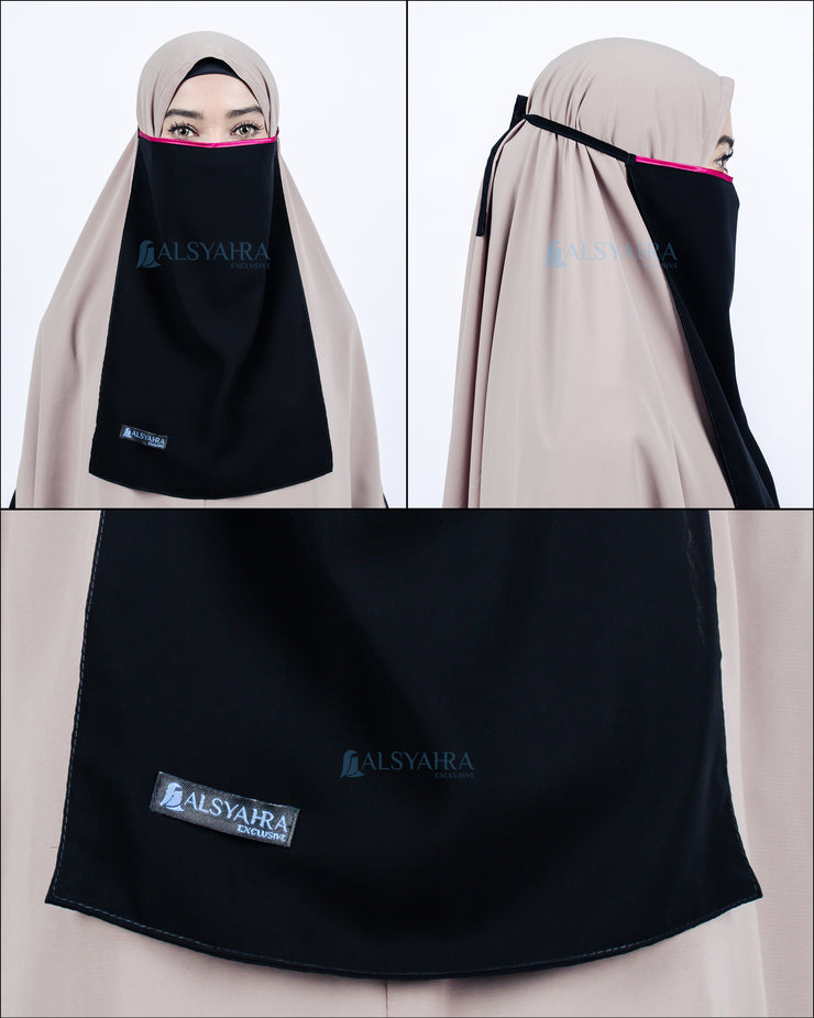 Cadar Tali Nose Bisban Sifon Silk Jetblack Alsyahra Exclusive
