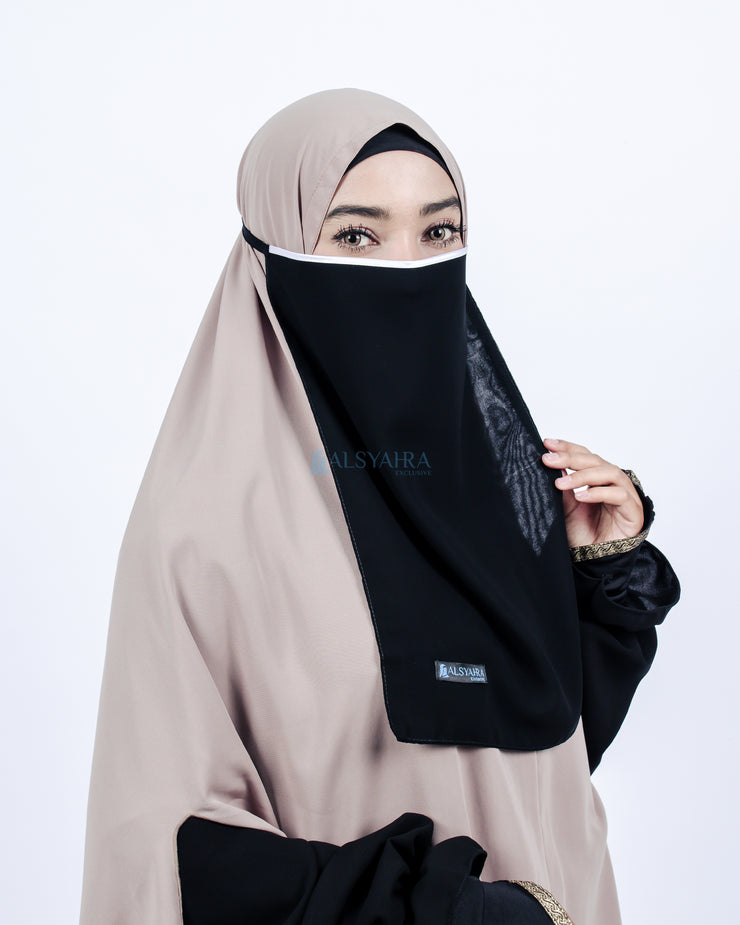 Cadar Tali Nose Bisban Sifon Silk Jetblack Alsyahra Exclusive