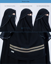 Niqab Butterfly Kiswah Stripe Sifon Silk Jetblack Alsyahra Exclusive