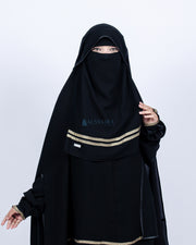 Niqab Butterfly Kiswah Stripe Sifon Silk Jetblack Alsyahra Exclusive