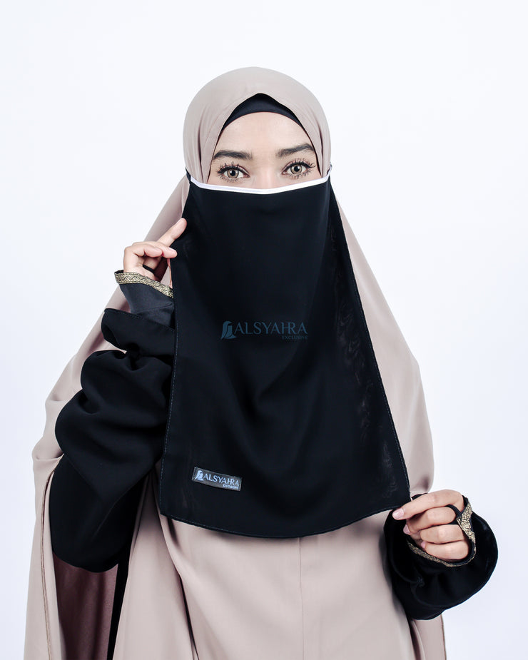 Cadar Tali Nose Bisban Sifon Silk Jetblack Alsyahra Exclusive