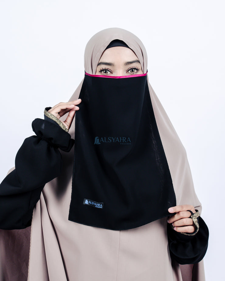 Cadar Tali Nose Bisban Sifon Silk Jetblack Alsyahra Exclusive