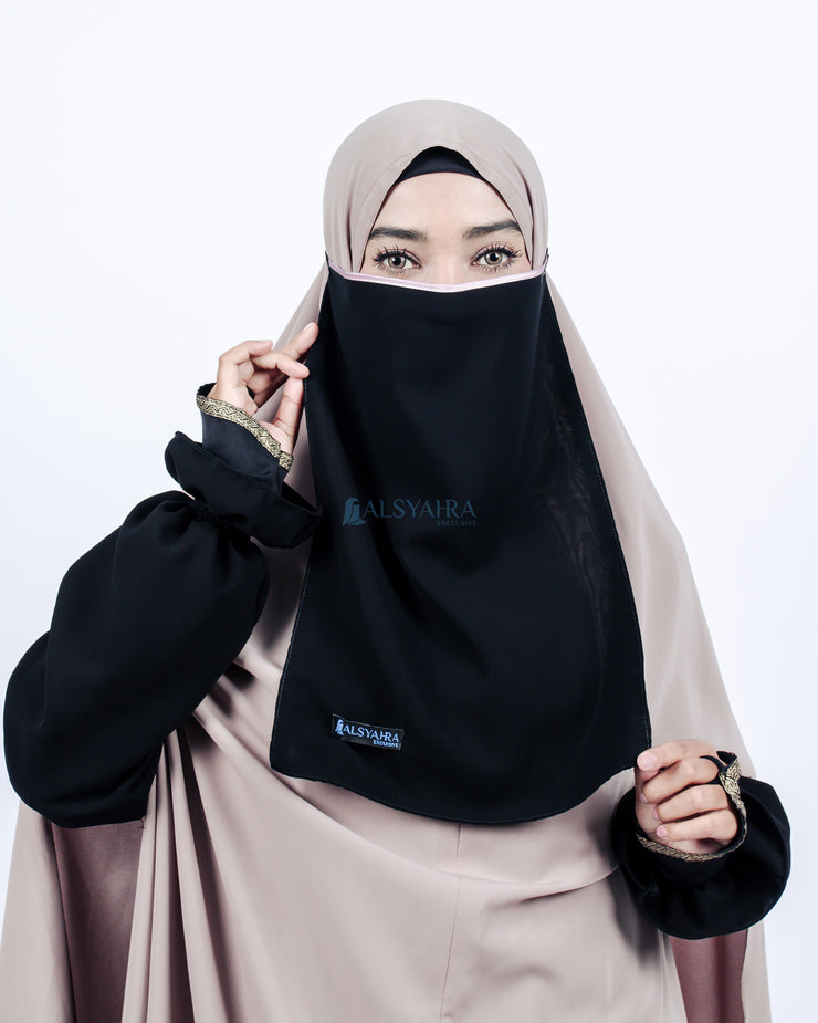 Cadar Tali Nose Bisban Sifon Silk Jetblack Alsyahra Exclusive