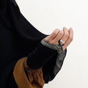 Manset Handsock Cincin Stripe Motif Silver Premium Alsyahra