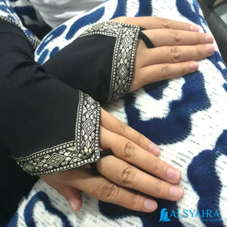 Manset Handsock Cincin Stripe Motif Silver Premium Alsyahra