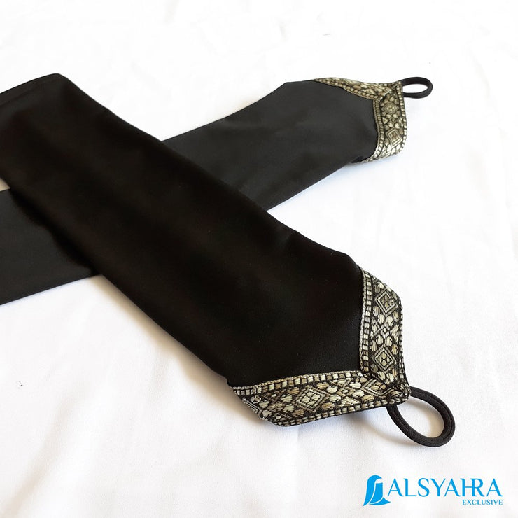 Manset Handsock Cincin Stripe Motif Silver Premium Alsyahra