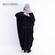 Abaya Syari Farasha Zipper Jetblack Alsyahra Exclusive