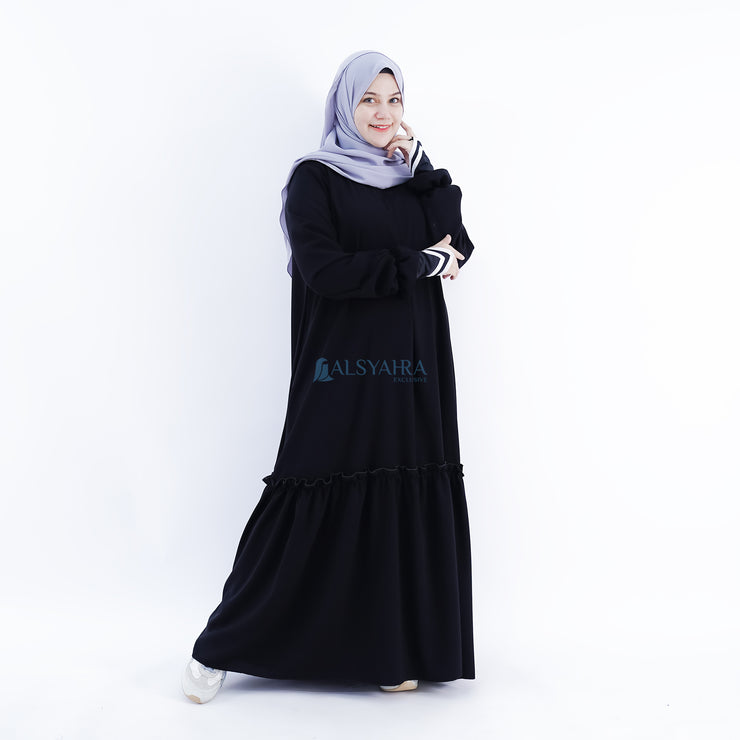 Abaya Gamis Syari Jamila Jetblack Alsyahra Exclusive