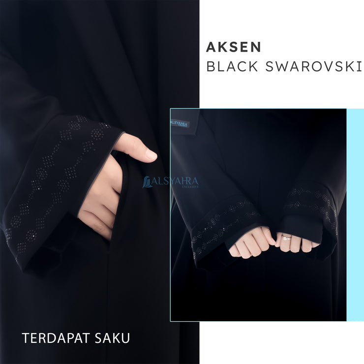 Abaya Gamis Syari Al Munawwarah Jetblack Alsyahra Exclusive