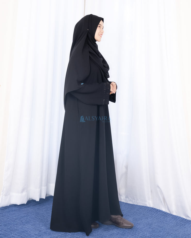 Abaya Gamis Syari Al Munawwarah Jetblack Alsyahra Exclusive