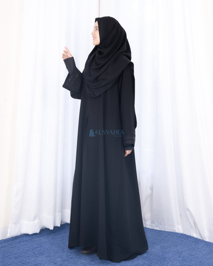 Abaya Gamis Syari Al Munawwarah Jetblack Alsyahra Exclusive