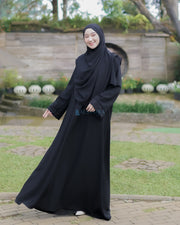 Abaya Gamis Syari Al Munawwarah Jetblack Alsyahra Exclusive