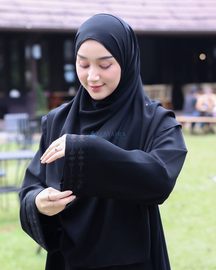 Abaya Gamis Syari Al Munawwarah Jetblack Alsyahra Exclusive