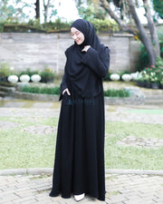 Abaya Gamis Syari Al Munawwarah Jetblack Alsyahra Exclusive