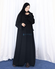 Abaya Gamis Syari Al Munawwarah Jetblack Alsyahra Exclusive