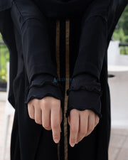 Abaya Syari Farasha Kiswah Zipper Jetblack Alsyahra Exclusive