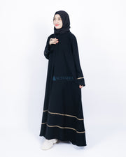 Abaya Gamis Syari Mecca Jetblack Alsyahra Exclusive