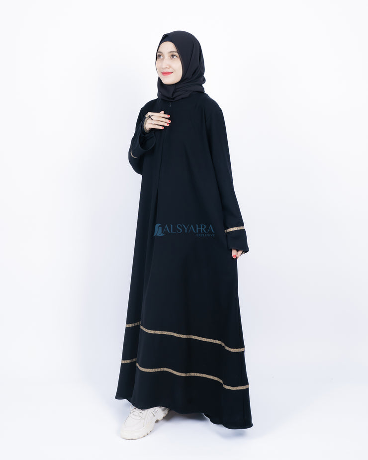 Abaya Gamis Syari Mecca Jetblack Alsyahra Exclusive