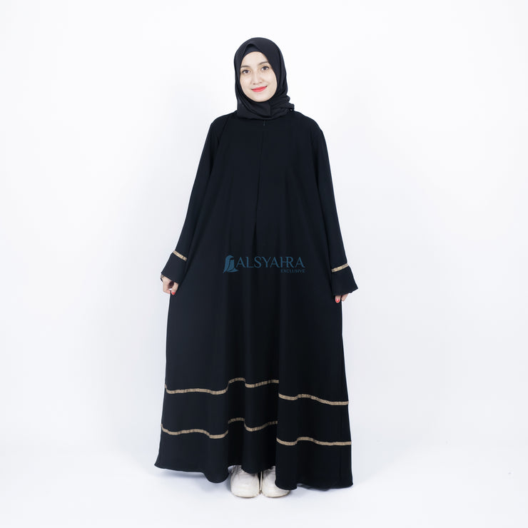Abaya Gamis Syari Mecca Jetblack Alsyahra Exclusive