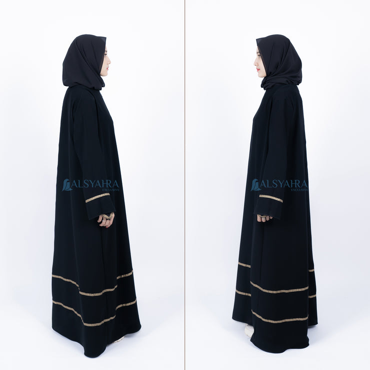 Abaya Gamis Syari Mecca Jetblack Alsyahra Exclusive