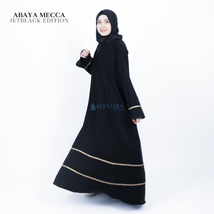 Abaya Gamis Syari Mecca Jetblack Alsyahra Exclusive