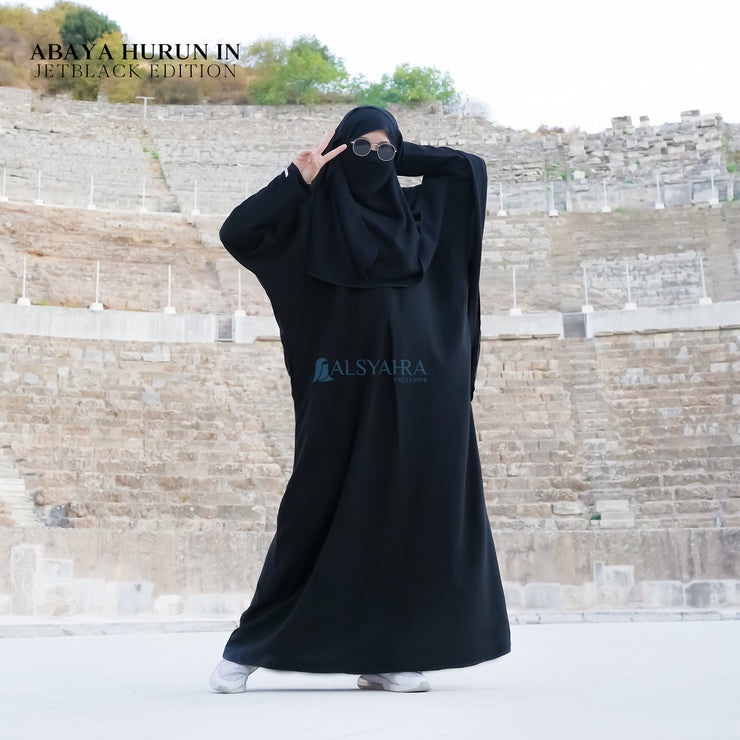 Abaya Gamis New Hurun In Jetblack Alsyahra Exclusive