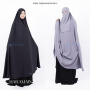 Set Khimar Syari Haramain Niqab Bandana Non Pet Luxury Wolfis Alsyahra Exclusive