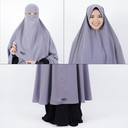 Set Khimar Syari Haramain Niqab Bandana Non Pet Luxury Wolfis Alsyahra Exclusive