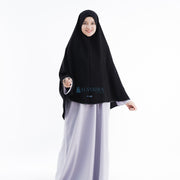 Set Khimar Bisban Niqab Bandana Jetblack Free Handsock Alsyahra Exclusive