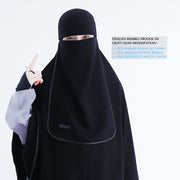 Set Khimar Bisban Niqab Bandana Jetblack Free Handsock Alsyahra Exclusive