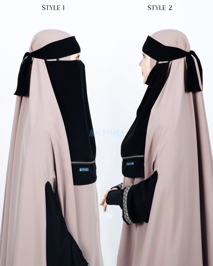 Niqab Bandana Pulldown Silsila Sifon Jetblack Alsyahra Exclusive