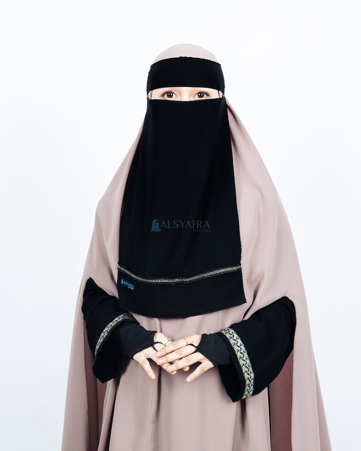 Niqab Bandana Pulldown Silsila Sifon Jetblack Alsyahra Exclusive