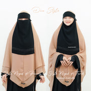 Alsyahra Exclusive Niqab Poni Pulldown Andalusia Stripe Sifon Silk Jetblack