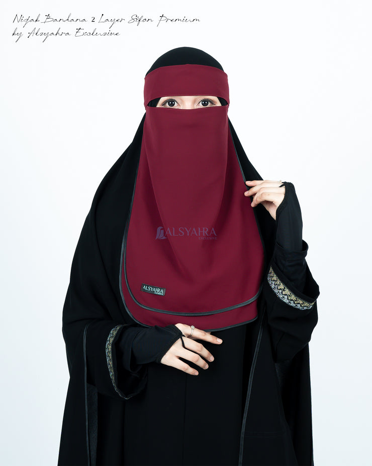 Niqab Bandana Ikhfa 2 layer Sifon Premium Alsyahra Exclusive