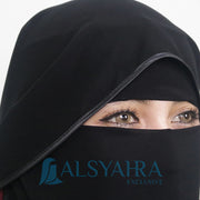 Niqab Butterfly Hijrah Chiffon Silk Jetblack Alsyahra Exclusive