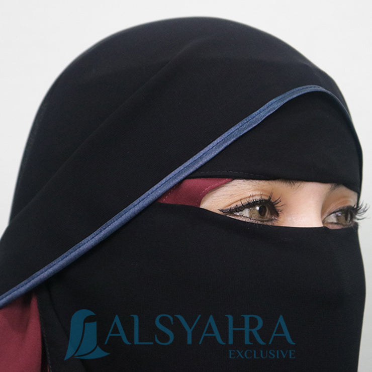 Niqab Butterfly Hijrah Chiffon Silk Jetblack Alsyahra Exclusive