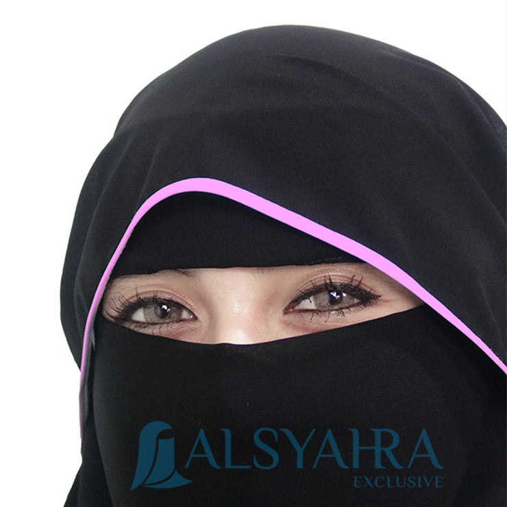 Niqab Butterfly Hijrah Chiffon Silk Jetblack Alsyahra Exclusive