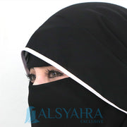 Niqab Butterfly Hijrah Chiffon Silk Jetblack Alsyahra Exclusive